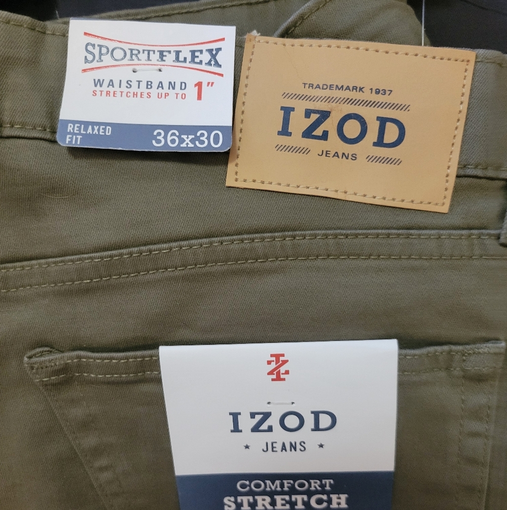 IZOD Men's Stretch Chinos in Olive. Buy One @$37